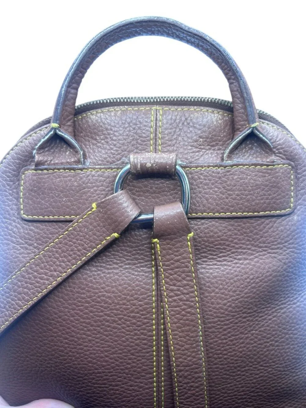 Dooney & Bourke Tan Pebble Leather Backpack Project Bag AS IS